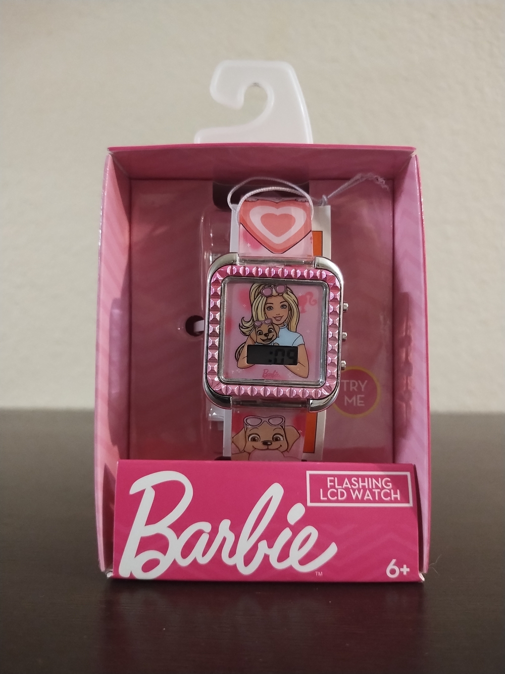 Barbie Pink and White Heart Kids' Digital Watch